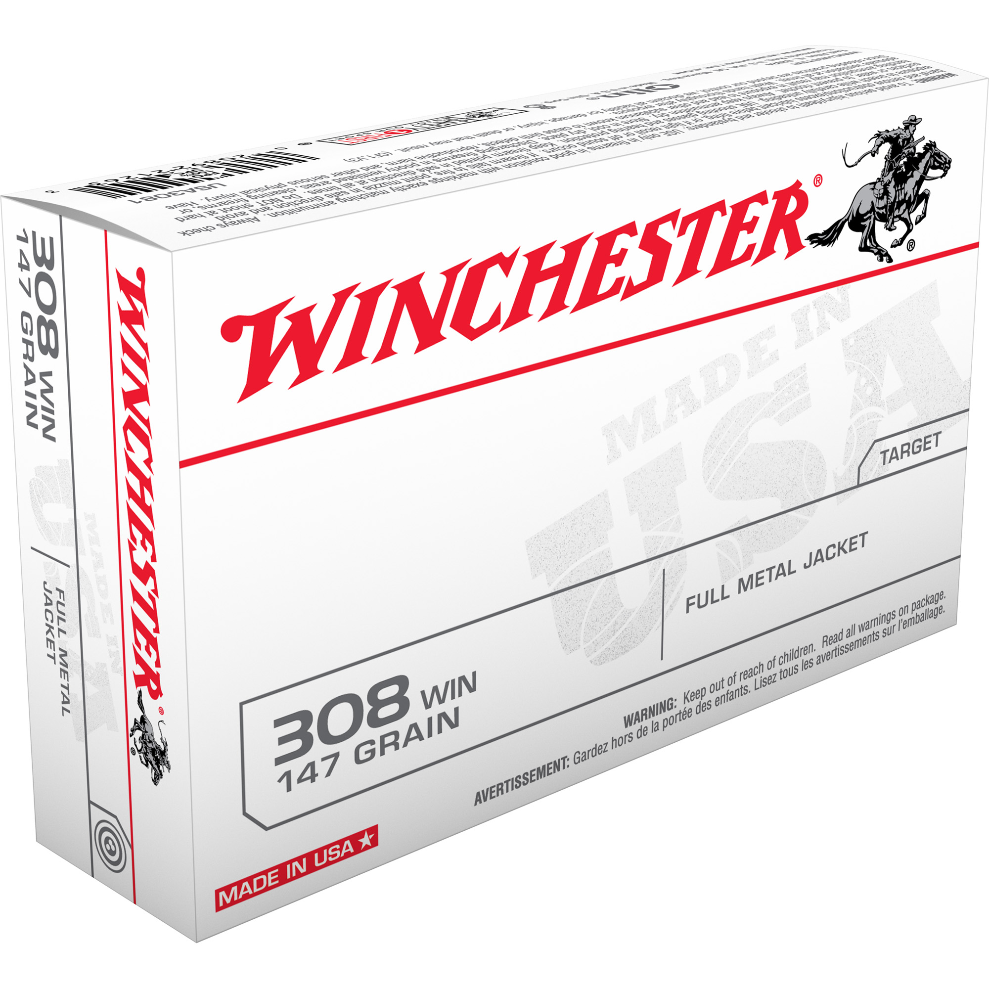 WINCHESTER AMMUNITION USA TRGT 308 WIN 147GR FMJ 20 200