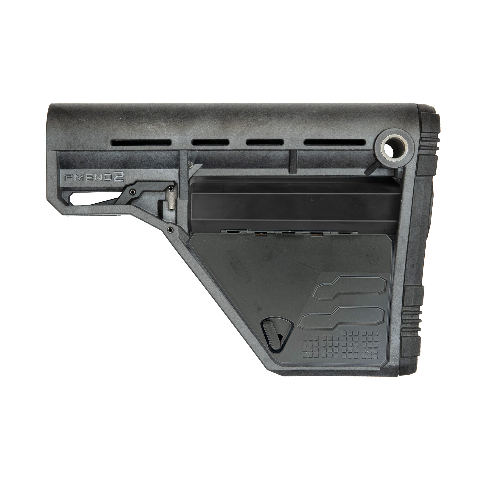 Amend2 Modular Stock For AR-15 MilSpec Buffer Tube Lower Storagein Carbon Gray