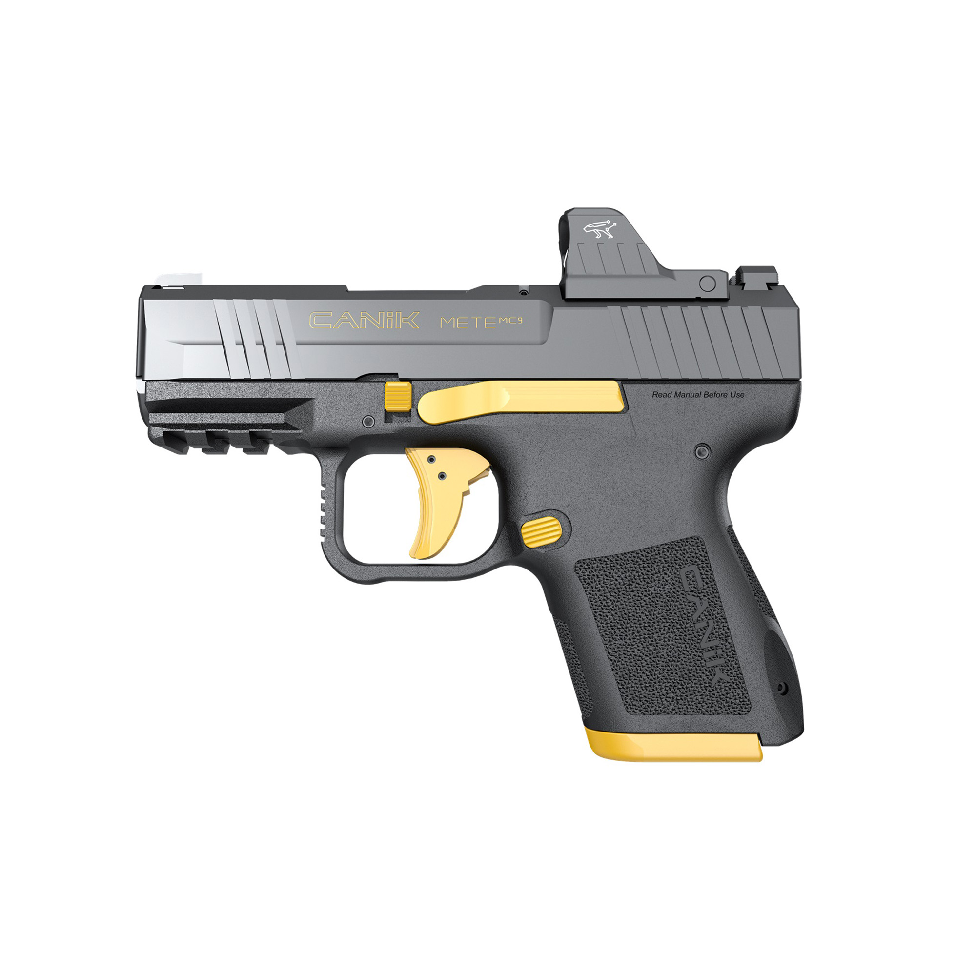 CANIK METE MC9 Micro 9MM Pistol 3.18" Barrel With MeCanik MO1 Red Dot Sight in Black-Gold