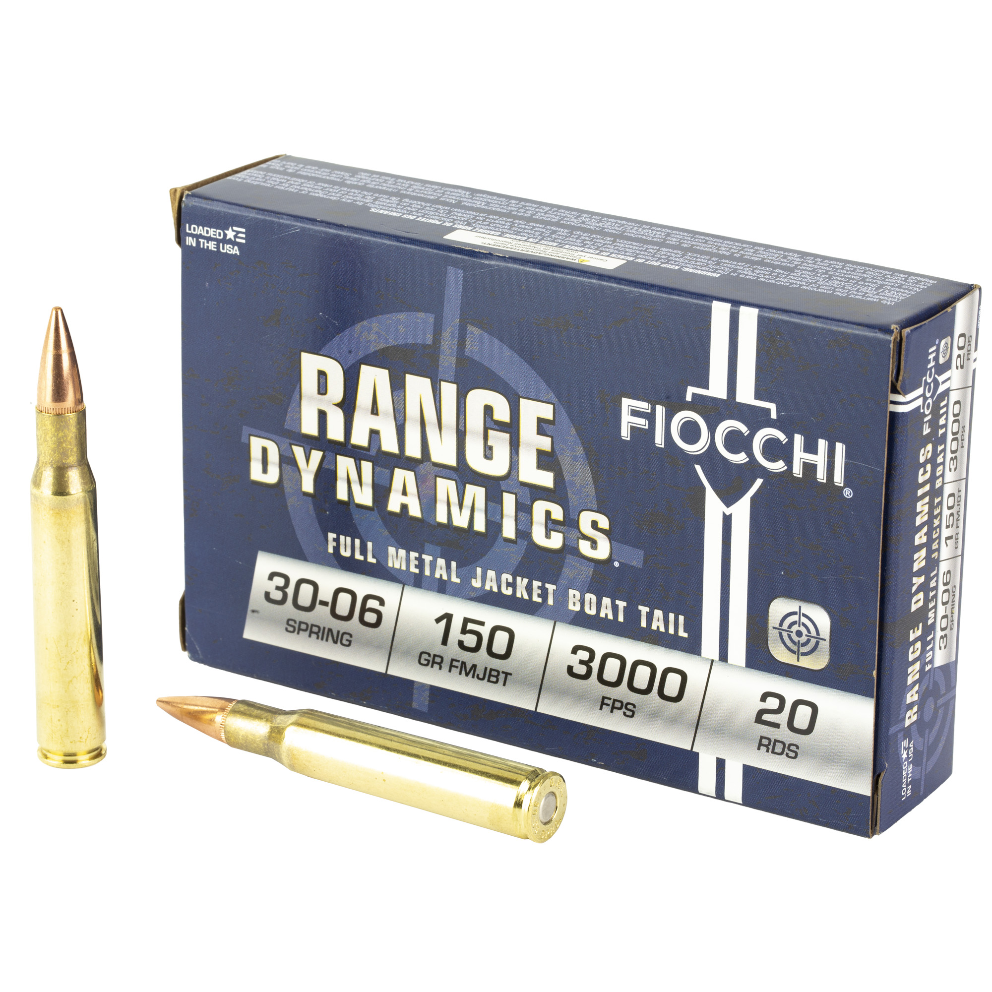 Fiocchi Ammunition Rifle 30-06 150 Grain Full Metal Jacket Boat Tail 20 Round Box