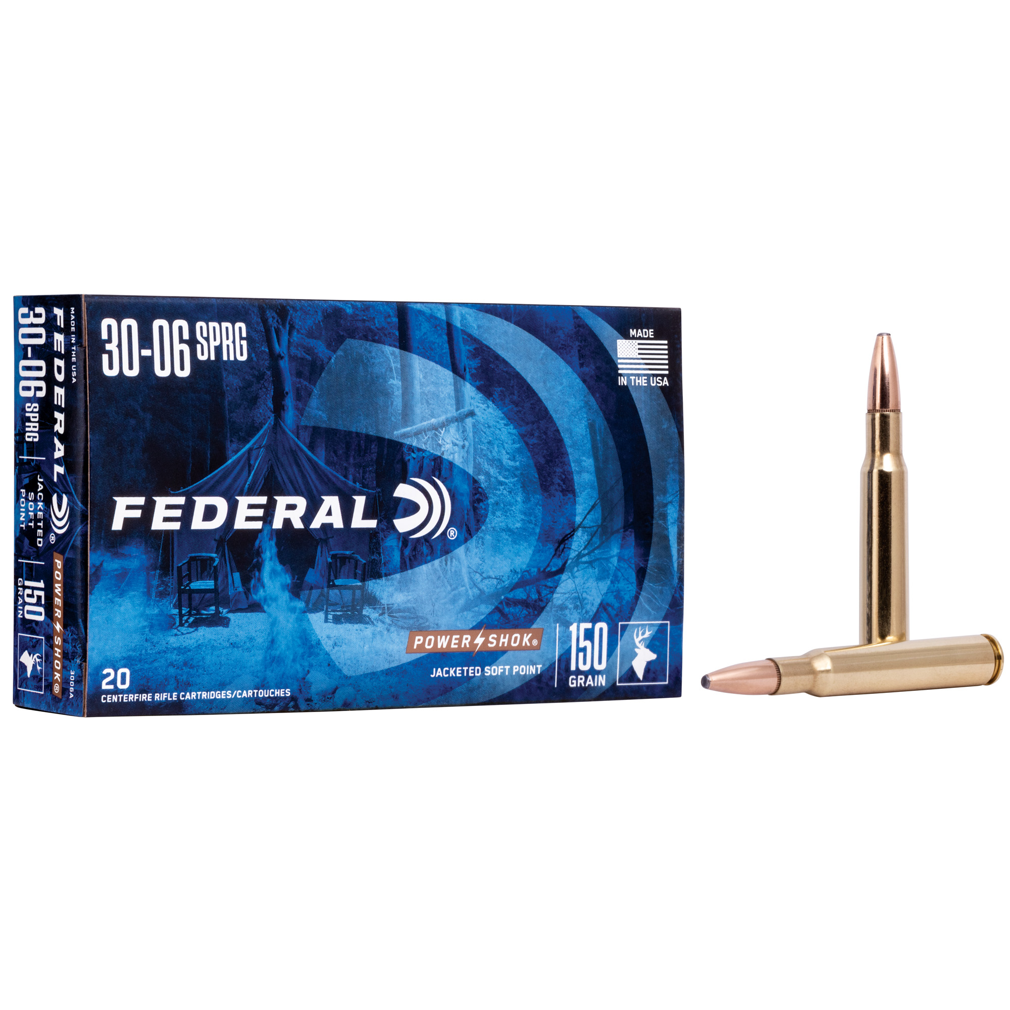 Federal PowerShok 30-06 150 Grain Soft Point 20 Round Box