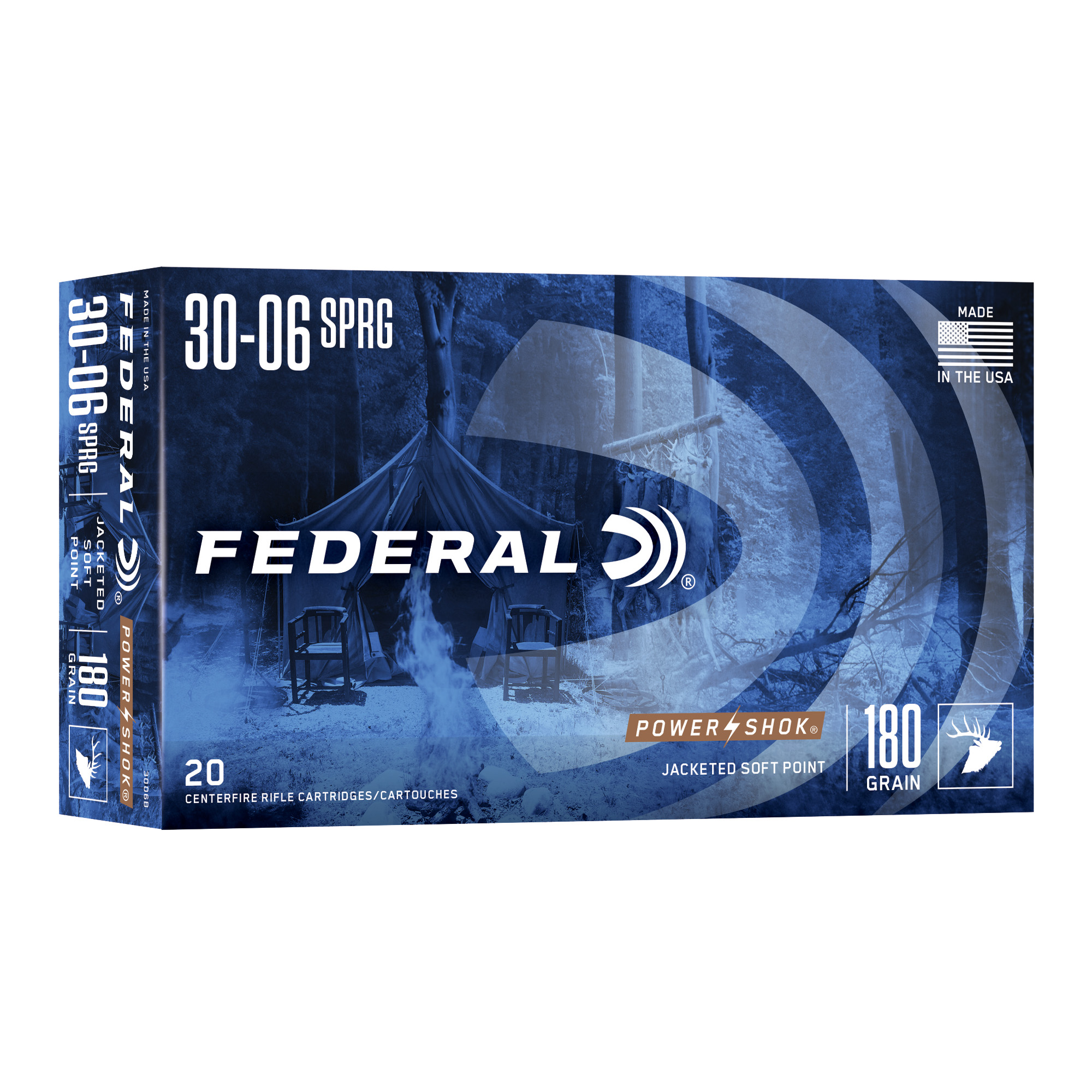 Federal PowerShok 30-06 180 Grain Soft Point 20 Round Box