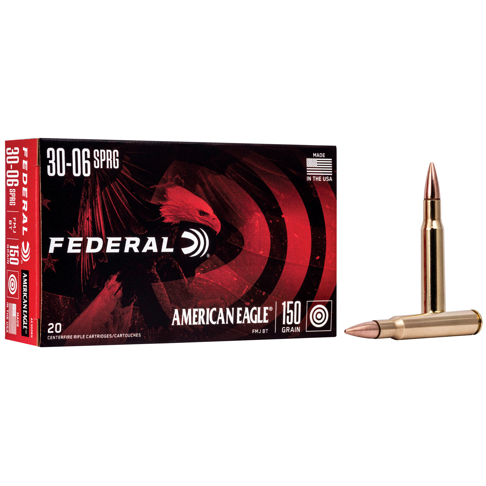 Federal American Eagle 30-06 150 Grain Boat Tail 20 Round Box
