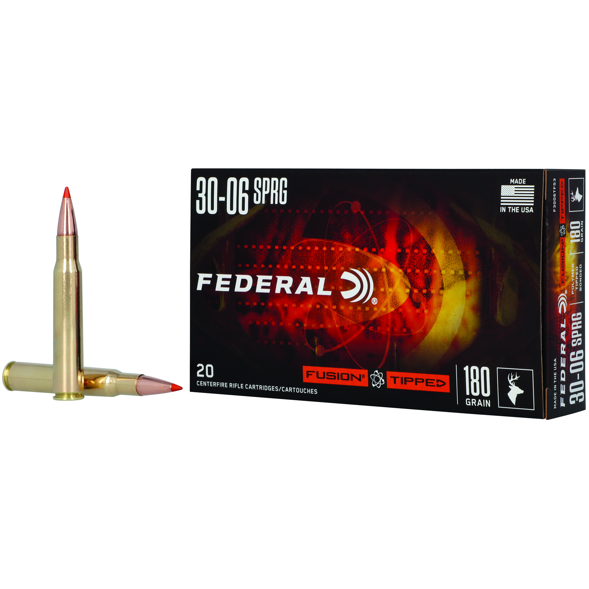 Federal Fusion 30-06 Springfield 180 Grain Fusion Polymer Tip 20 Round Box