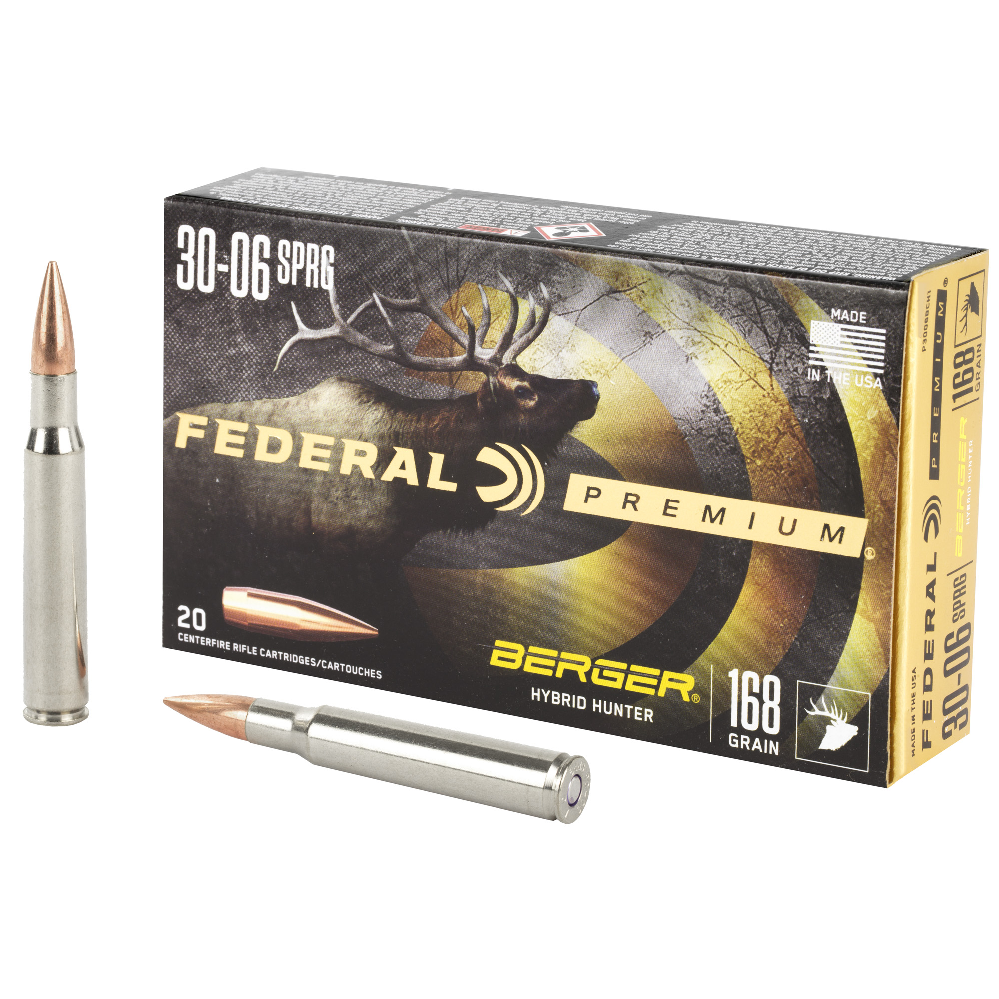 Federal Premium Berger Hybrid Hunter 30-06 168 Grain 20 Round Box
