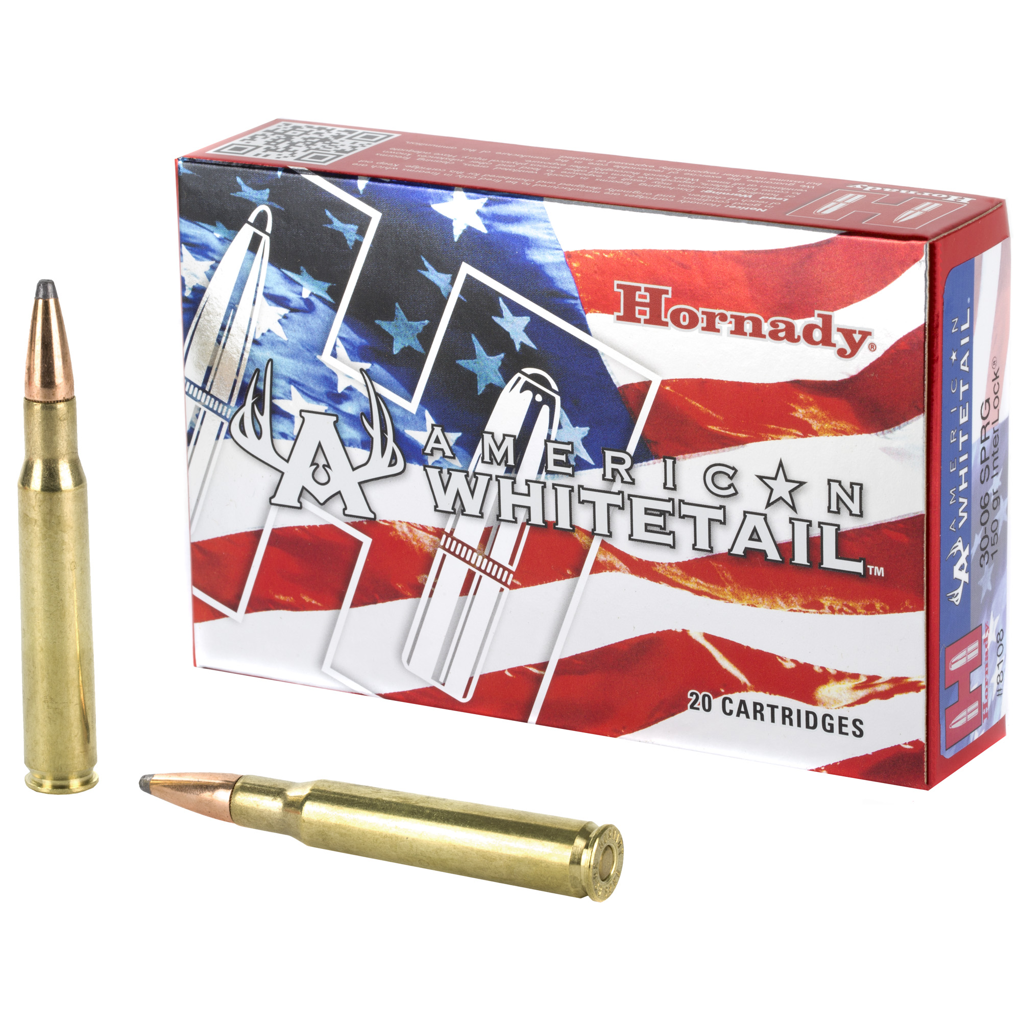 Hornady American Whitetail 30-06 150 Grain Interlock Soft Point 20 Round Box