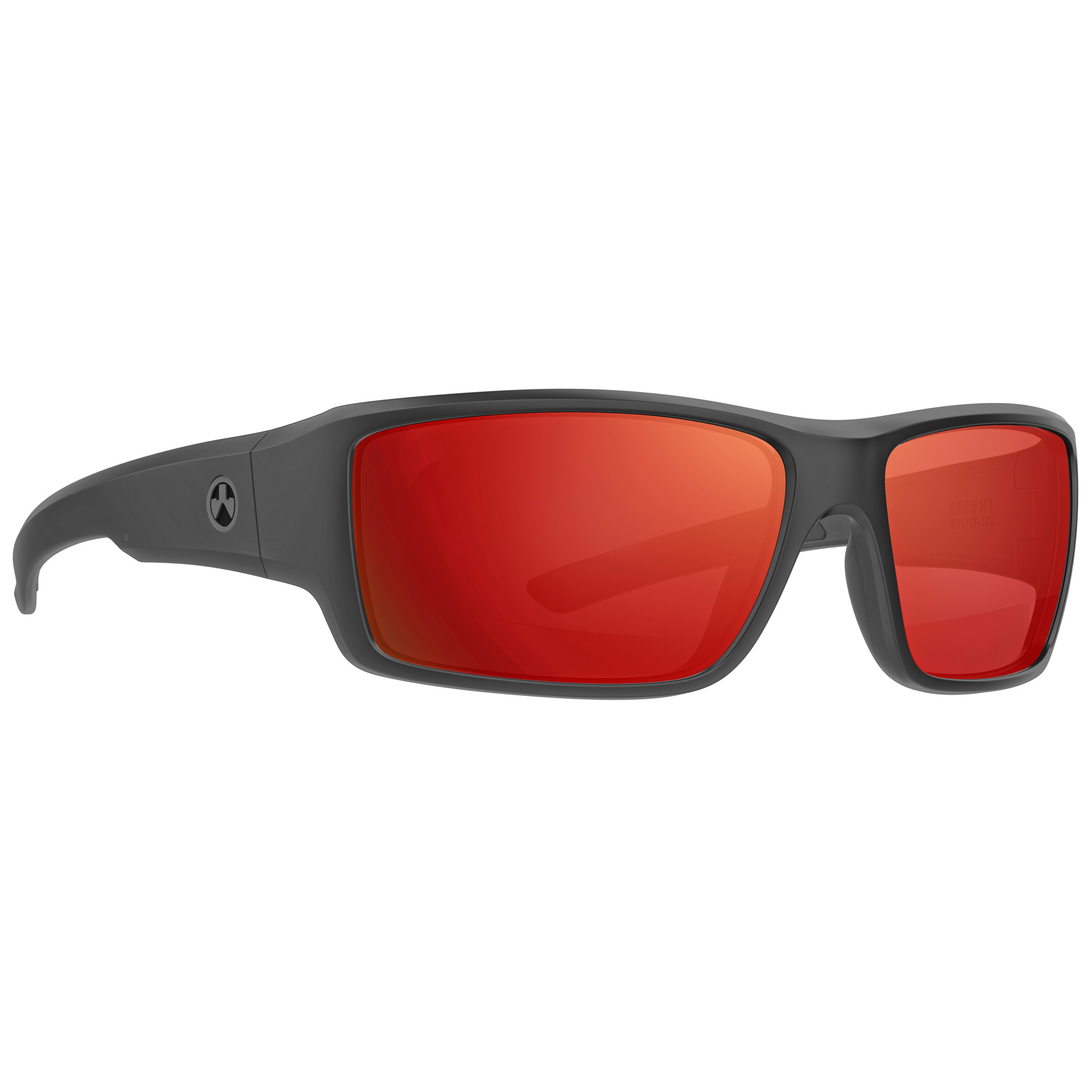 Magpul Ascent Eyewear Polarized Black Frame Gray Lens Red Mirror