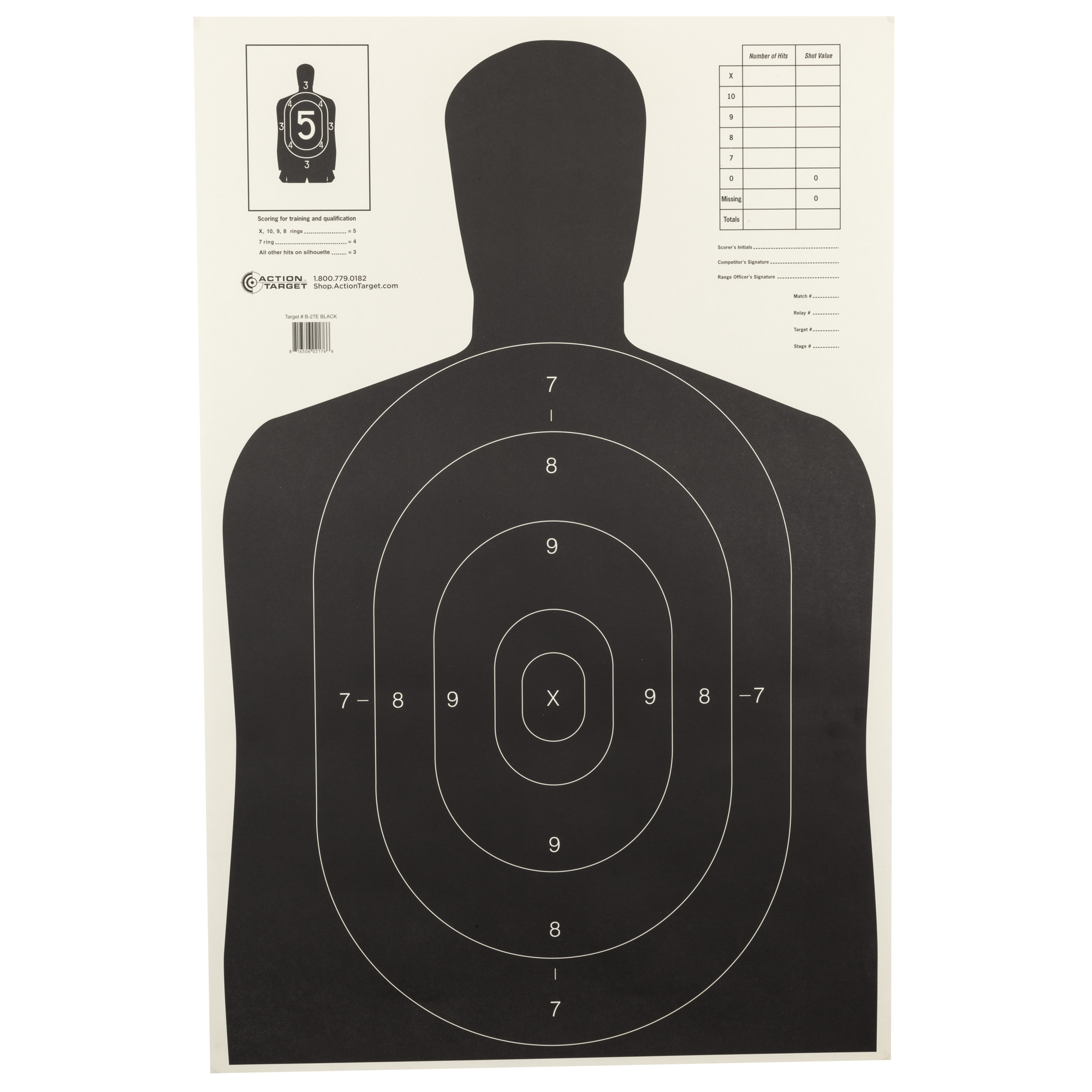 ACTION TARGET B27E BLK 100PK