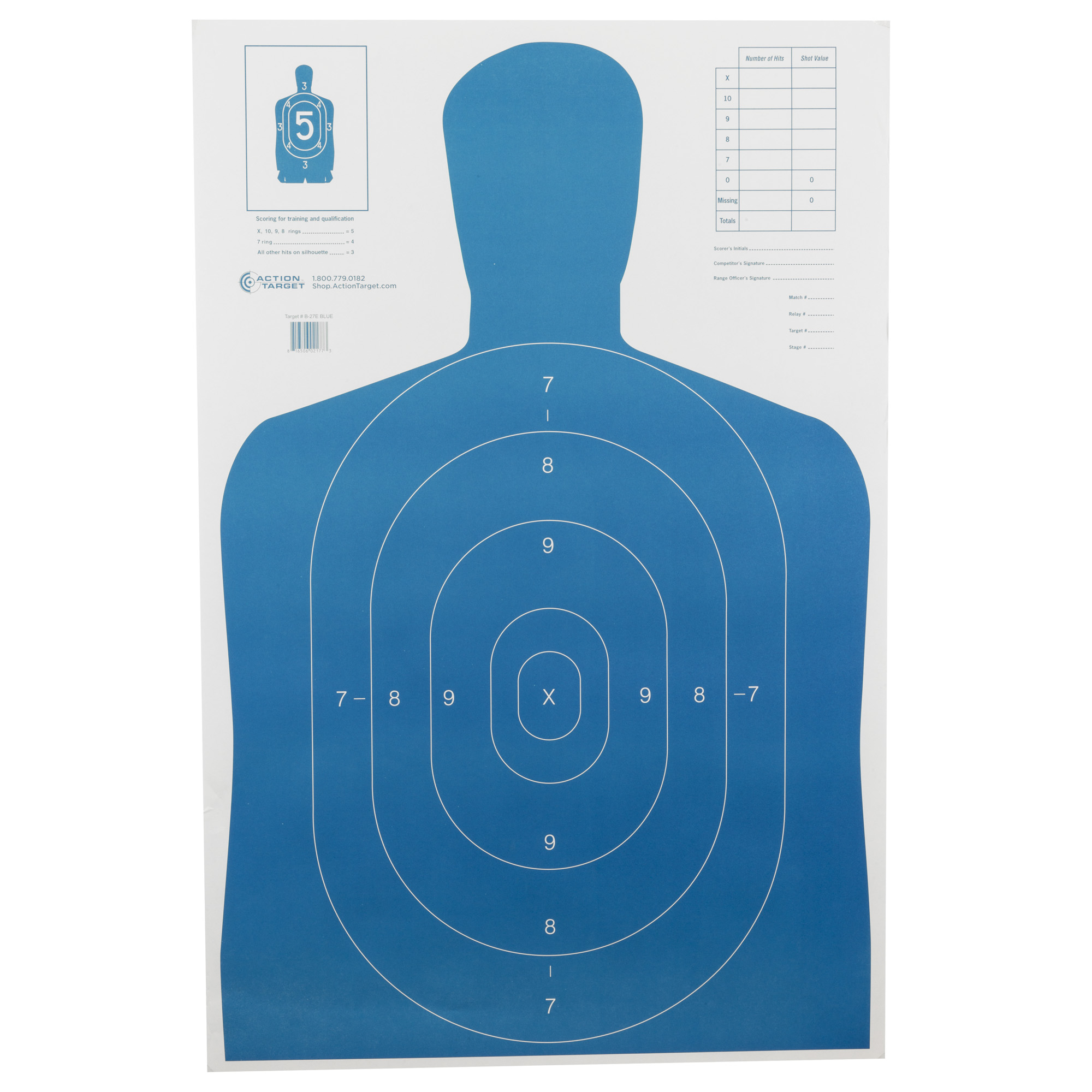 ACTION TARGET B27E BLUE 100PK
