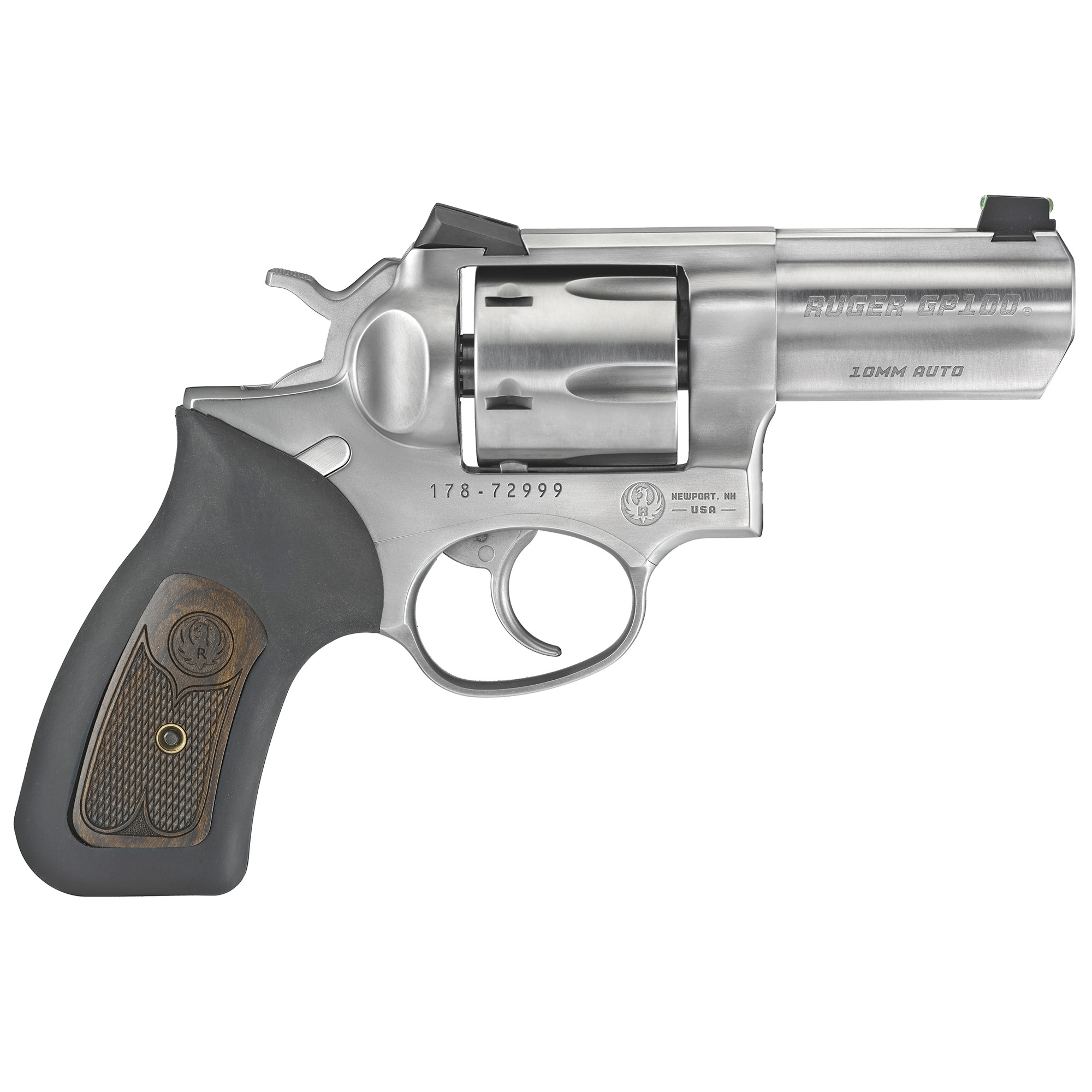 RUGER GP100 Double Action Revolver Wiley Clap 10MM 3" STS 6RD NOVAK