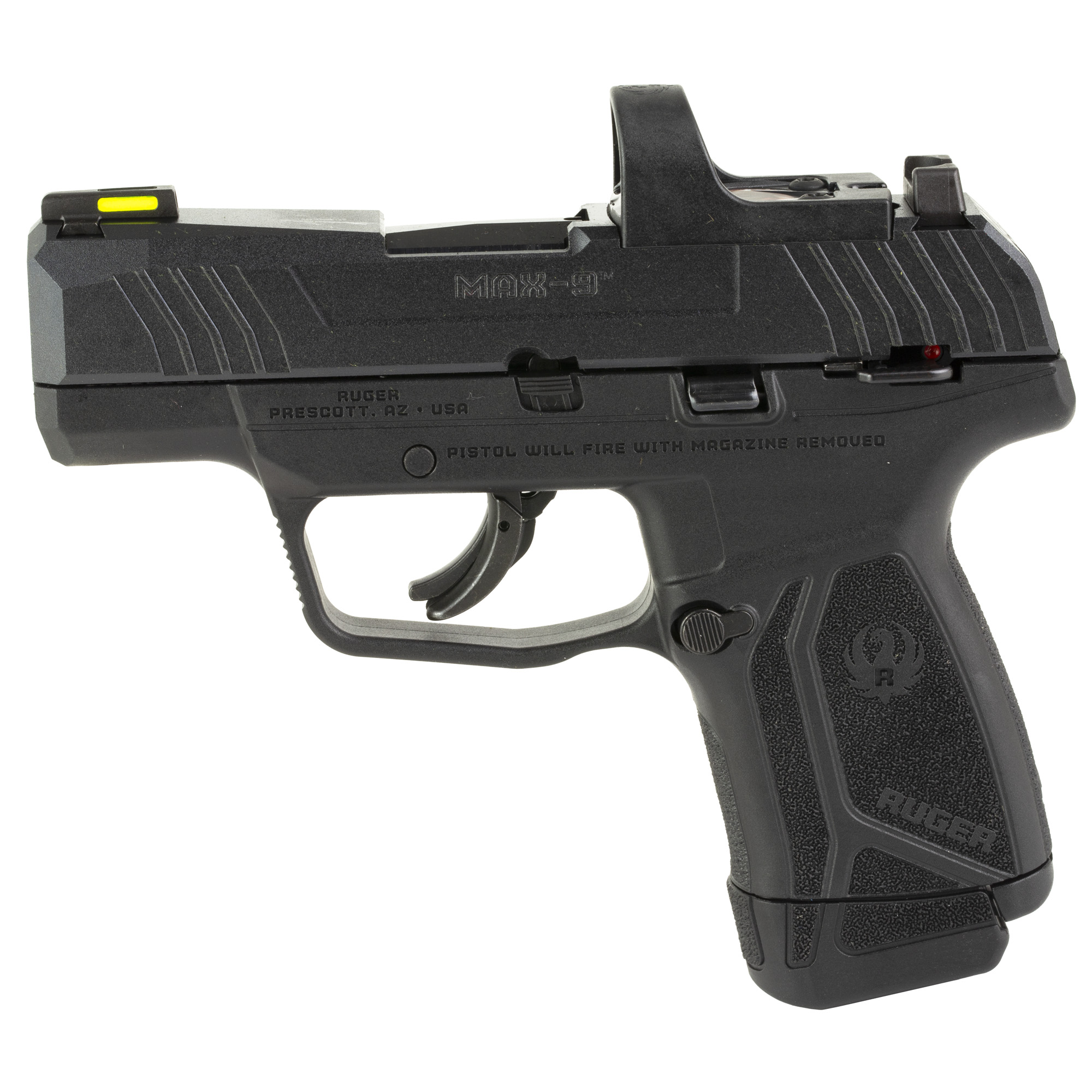 RUGER MAX-9 Sub-compact PISTOL 9MM 3.2" 12RD TS BLK RDS