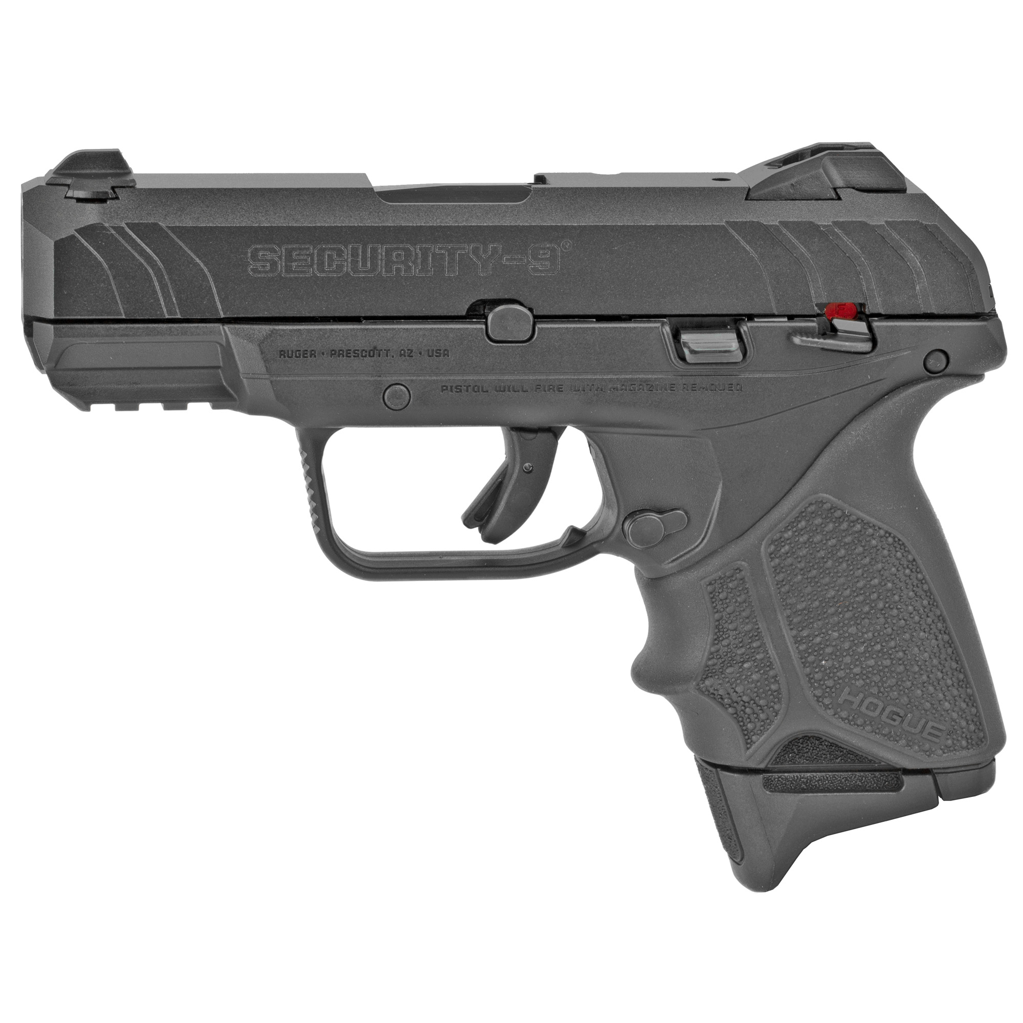 RUGER Security-9 9MM Compact Pistol 3.4" BLK 10RD HOGUE