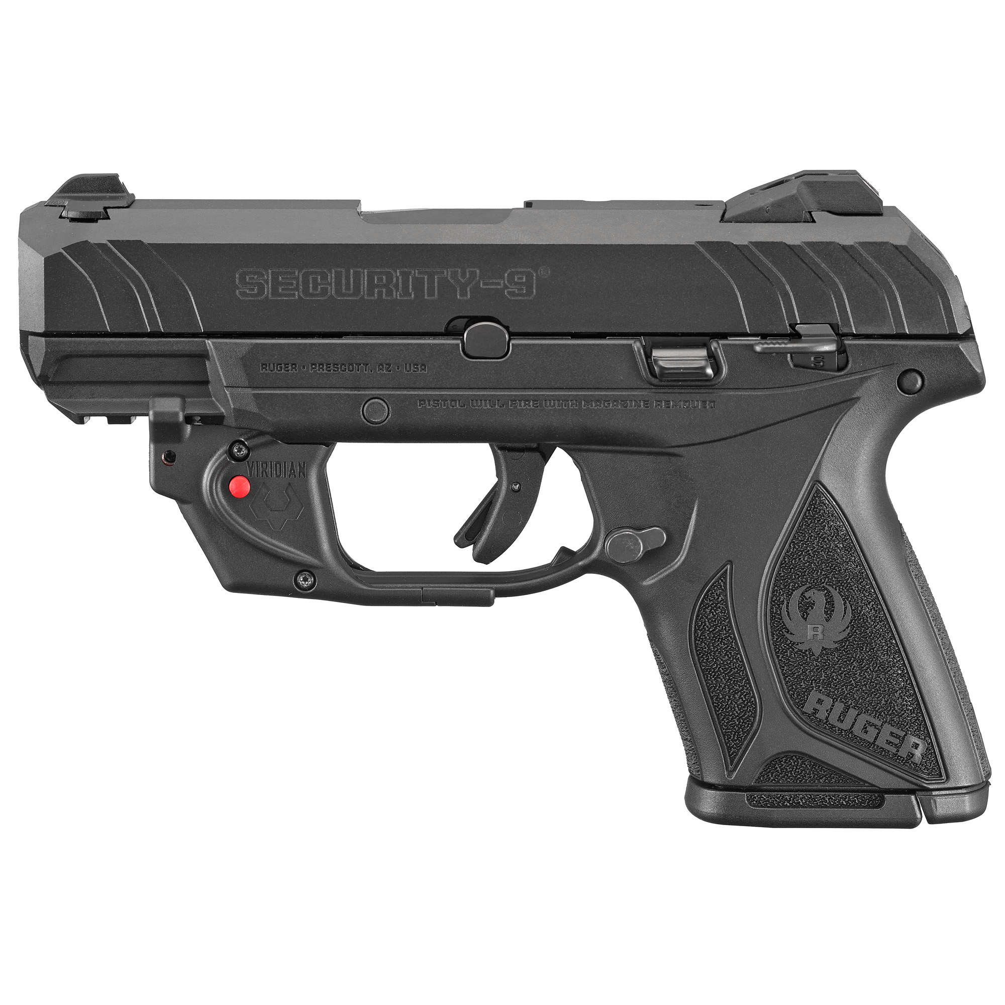 RUGER Security-9 9MM Full Size Pistol 3.4" BLK 10RD LSR