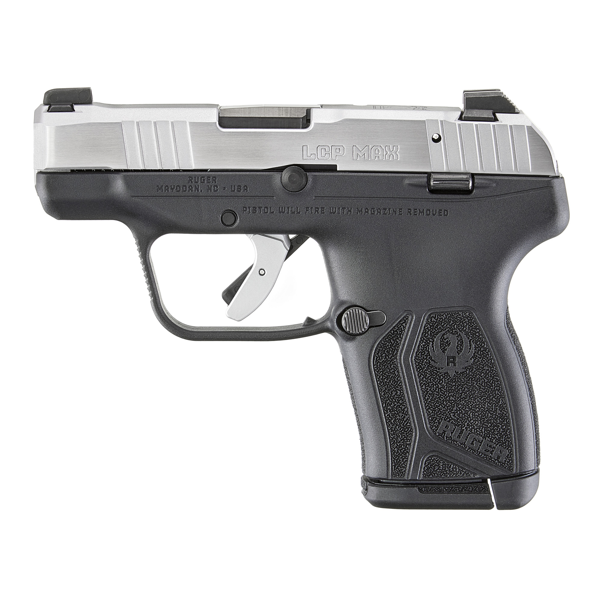 RUGER Semi-auto PISTOL LCP MAX 380ACP 2.8" 10RD BK/SV