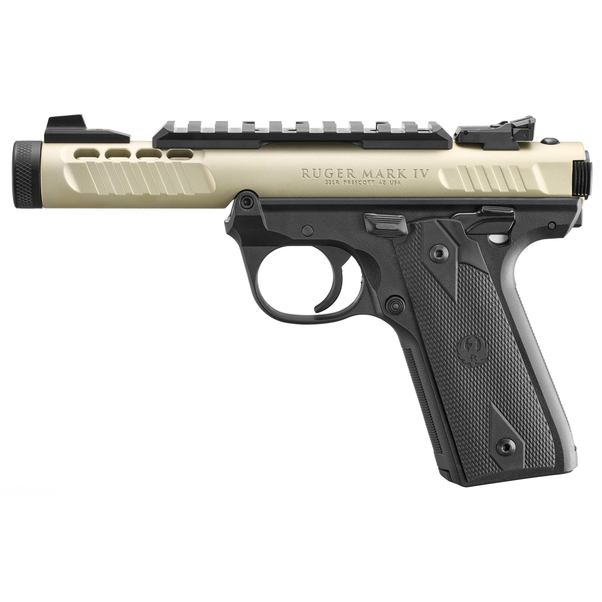 RUGER Mark IV LITE Semi-Auto Pistol 22LR 4.4" 10RD CHPGN