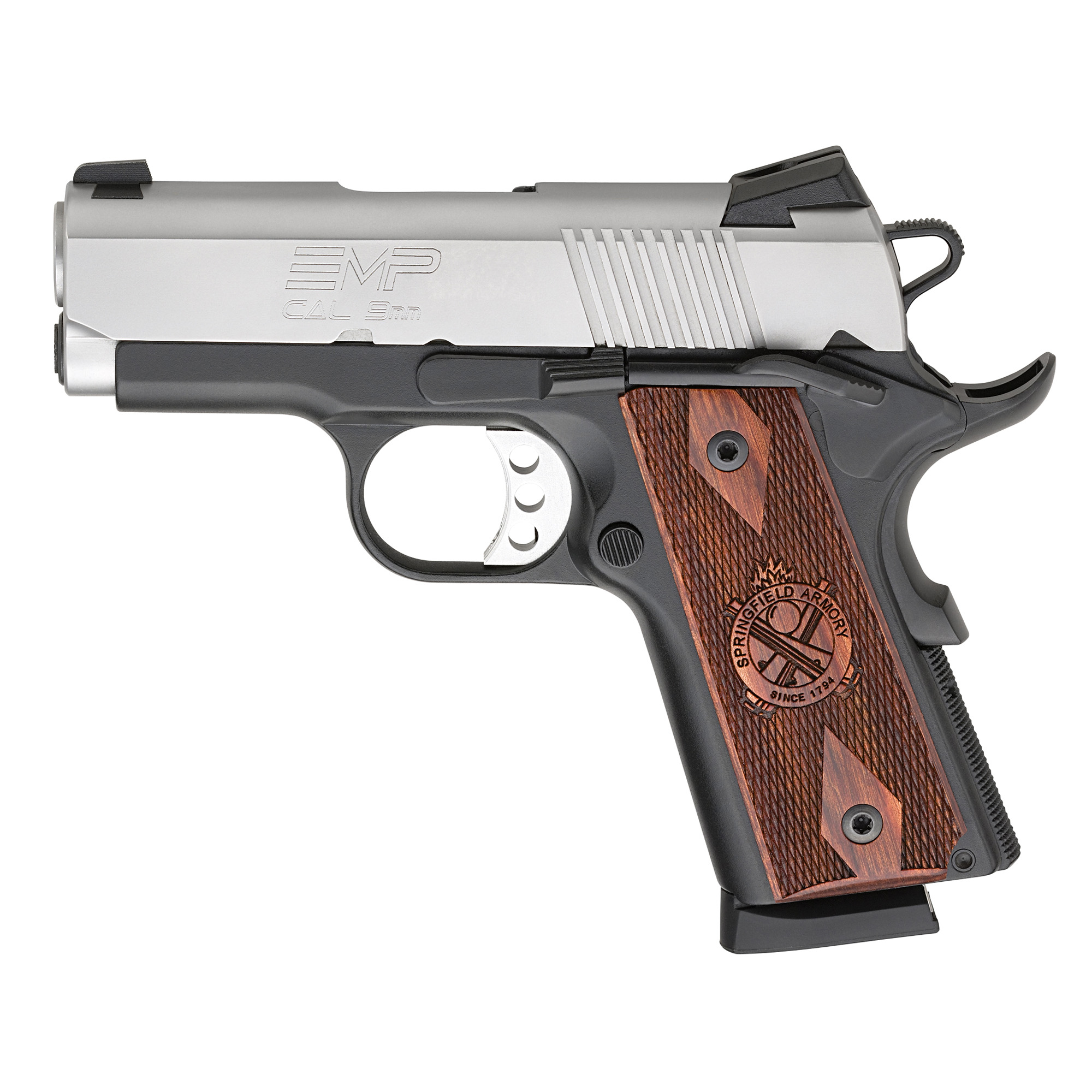 SPRINGFIELD 9MM EMP BI-TONE 3" BARREL COCOBOLO GRIPS 3 MAGAZINES 9 ROUND CAIFORNIA COMPLIANT