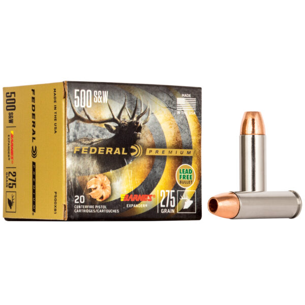 FEDERAL PREMIUM 500 S&W 275 GRAIN BARNES EXPANDER CALIFORNIA COMPLIANT 20 ROUND BOX