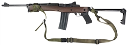 Ruger Mini-14 / 30 Equipped with Samson Folding Stock and Bottom Mounted Front Sling Swivel Raptor 2 Point Sling