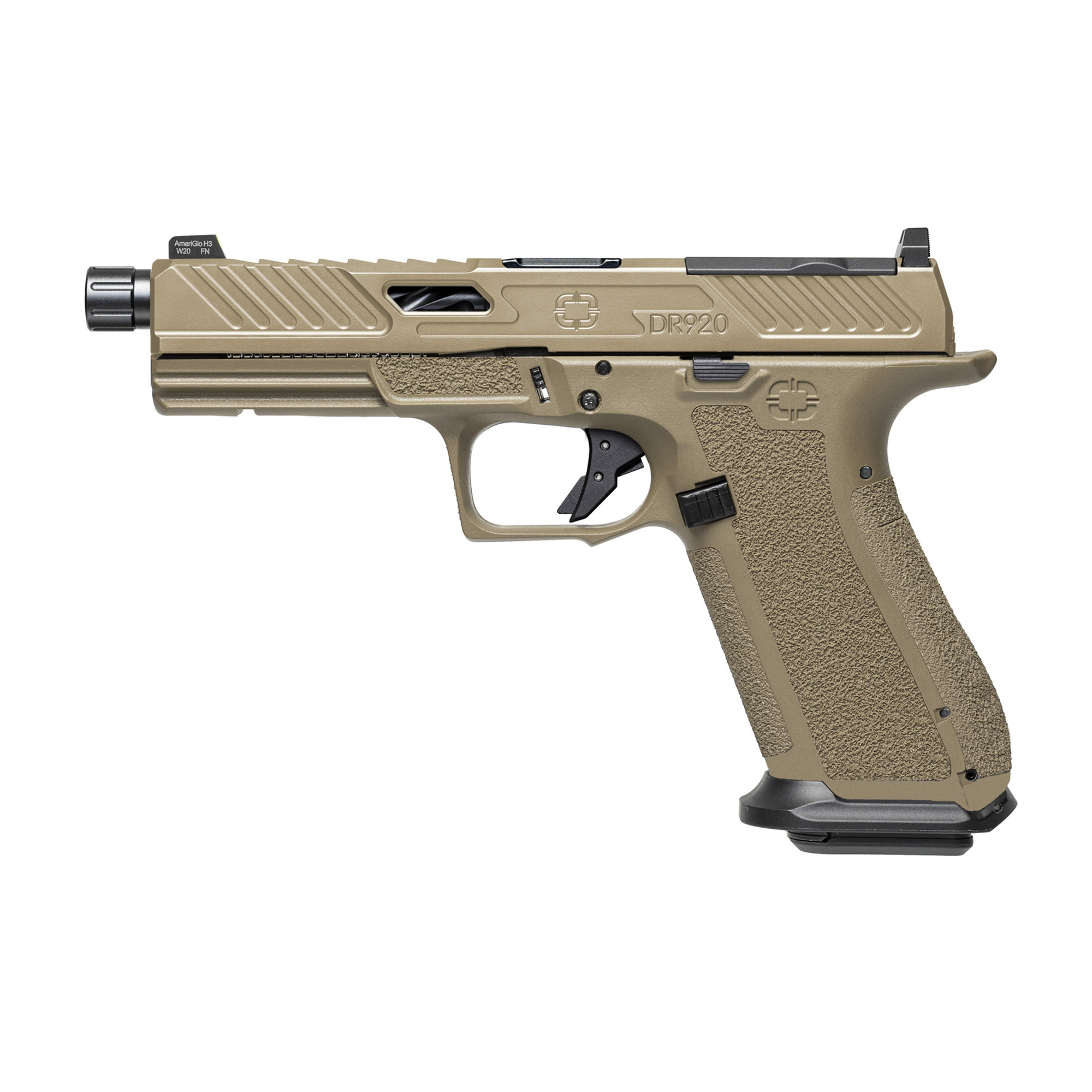 Shadow Systems DR920 Elite 9MM full size Semi-Auto Pistol FDE 4.5" BLK Threaded Barrel