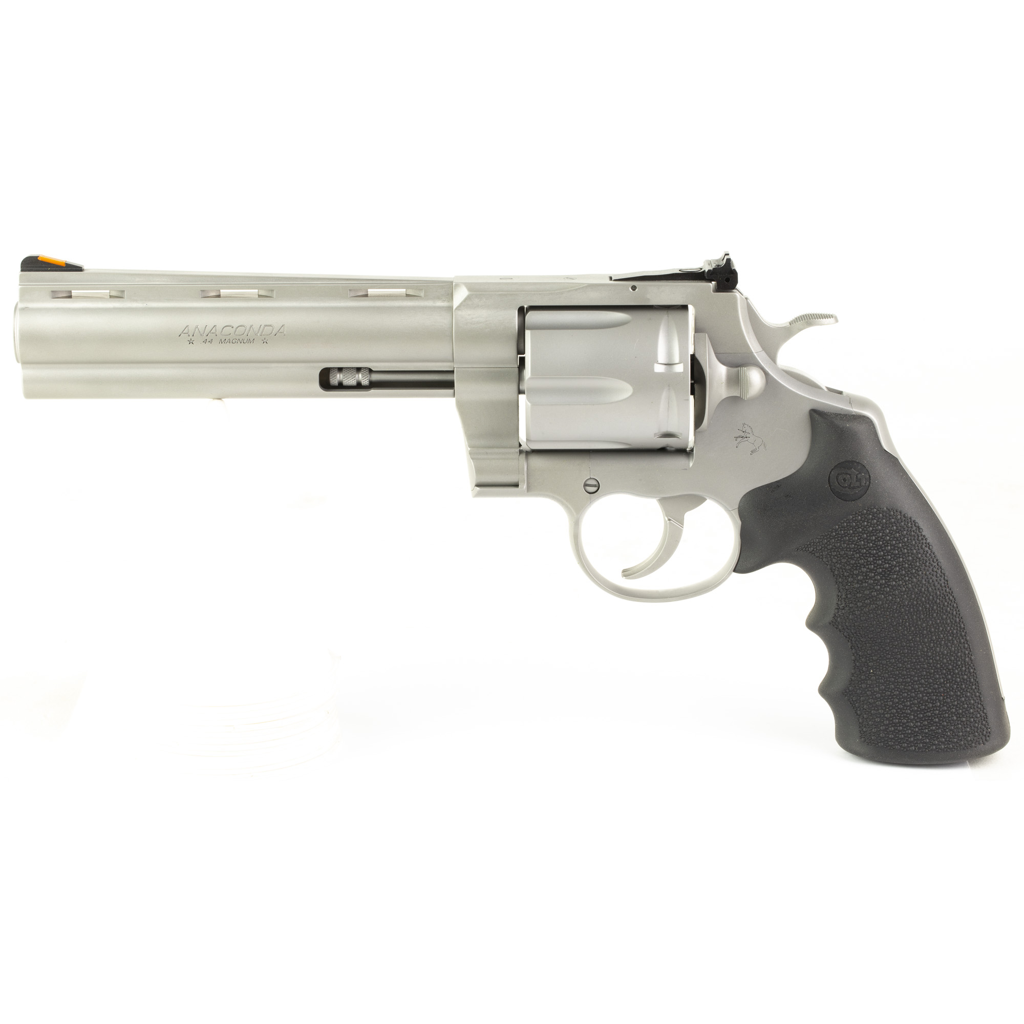 Colt Anaconda Revolver 44 Magnum 6" Barrel Matte Steel Finish Hogue Rubber Grip Adjustable Rear Sight Red Ramp Front Sight 6 RD