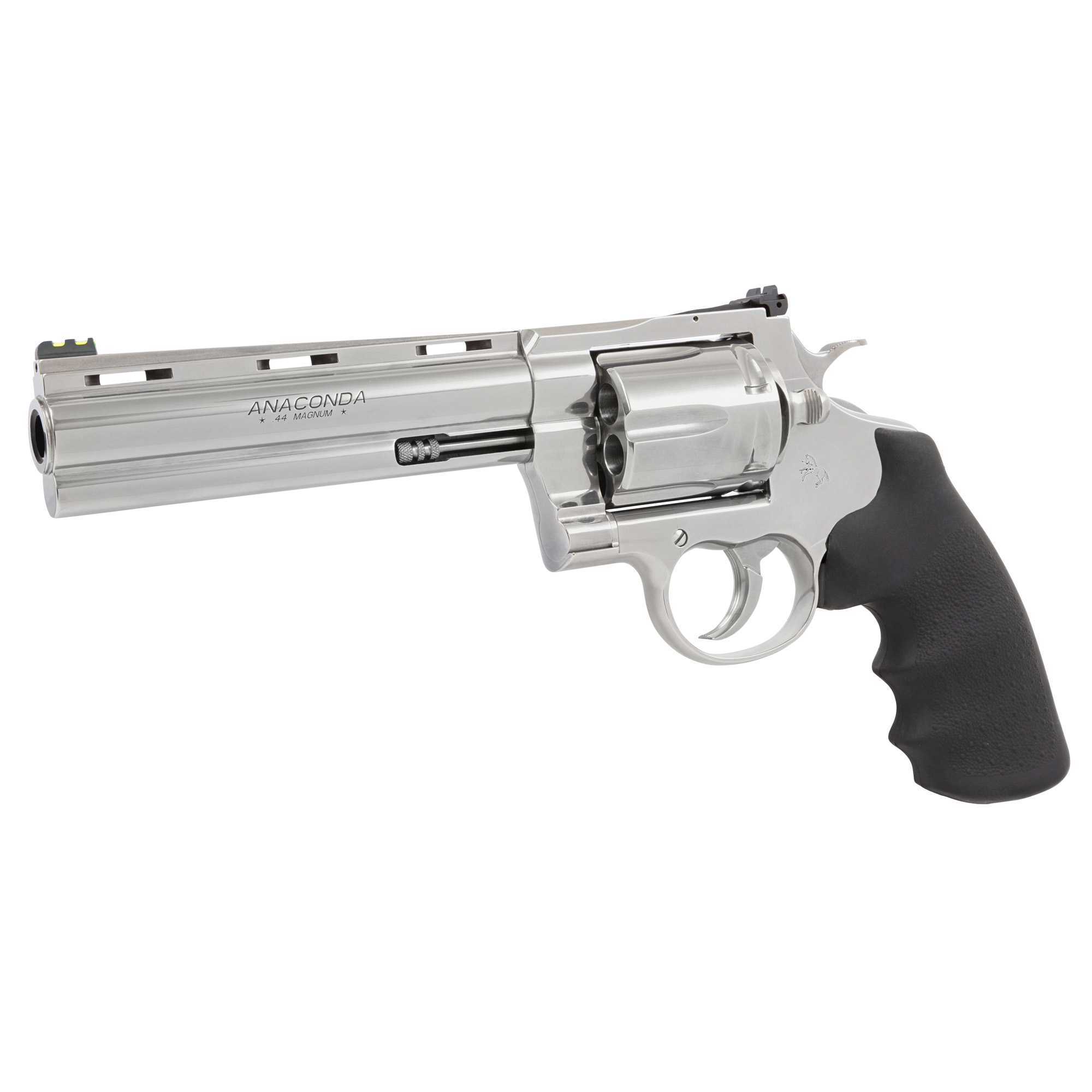 Colt Anaconda Target Revolver 44 Magnum 6" Barrel Steel Finish Hogue Rubber Grip Adjustable Rear Sight Green Fiber Optic Front Sight 6 RD