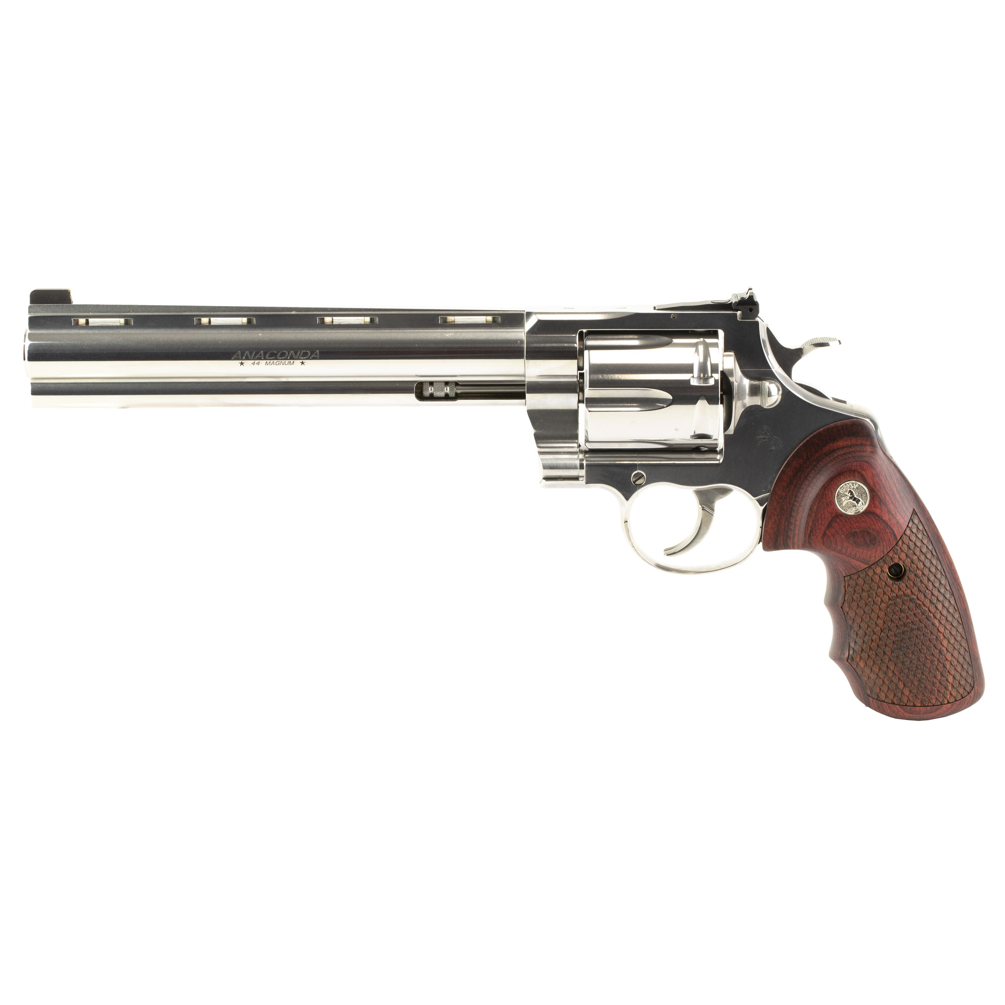 Colt Anaconda Revolver 44 Magnum 8" Silver Hogue 6 RD Adjustable Sights Stainless Steel