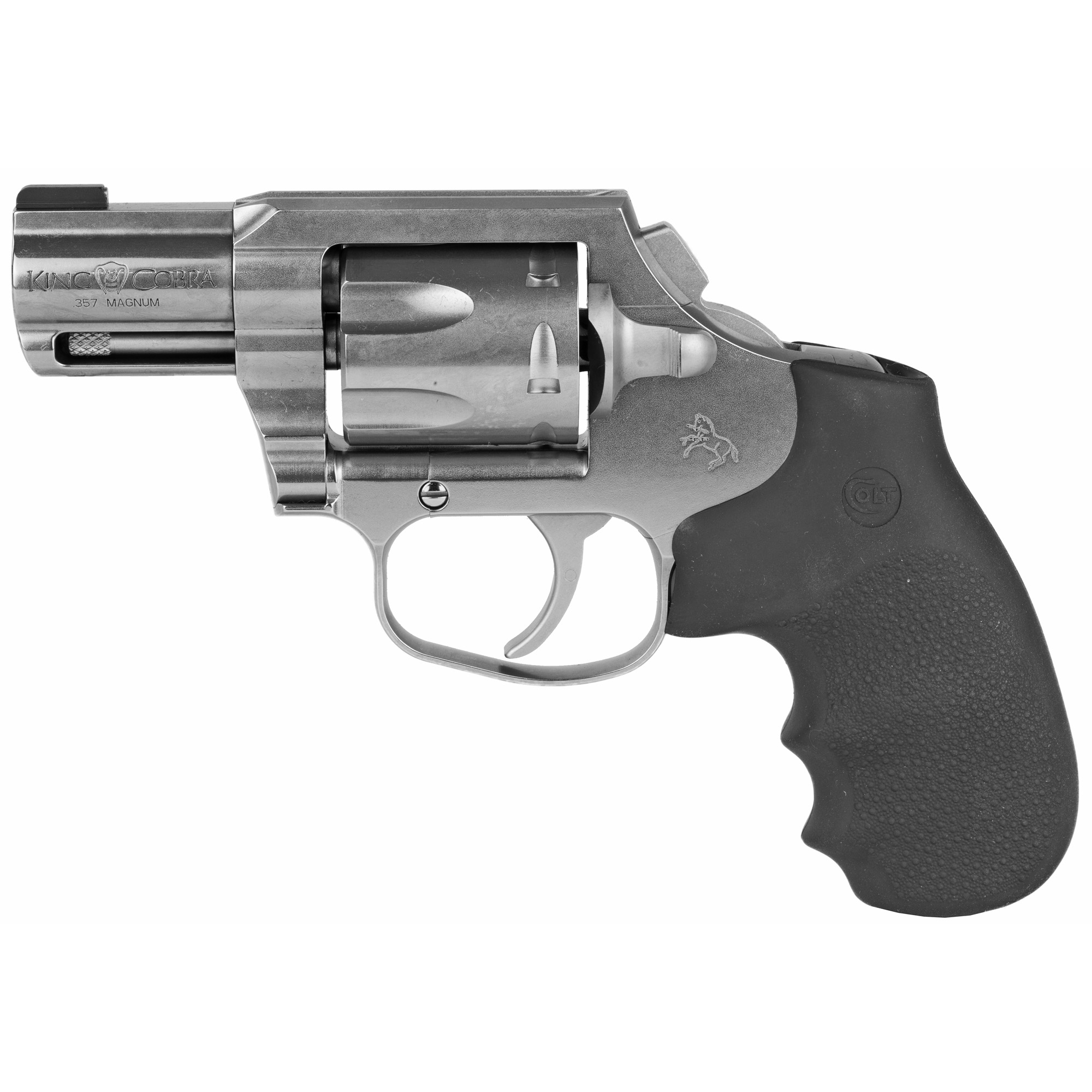 Colt King Cobra Carry Double Action Only Revolver 357 Magnum 2" Barrel Steel Finish Hogue Grips Brass Bead Front Sight 6 RD