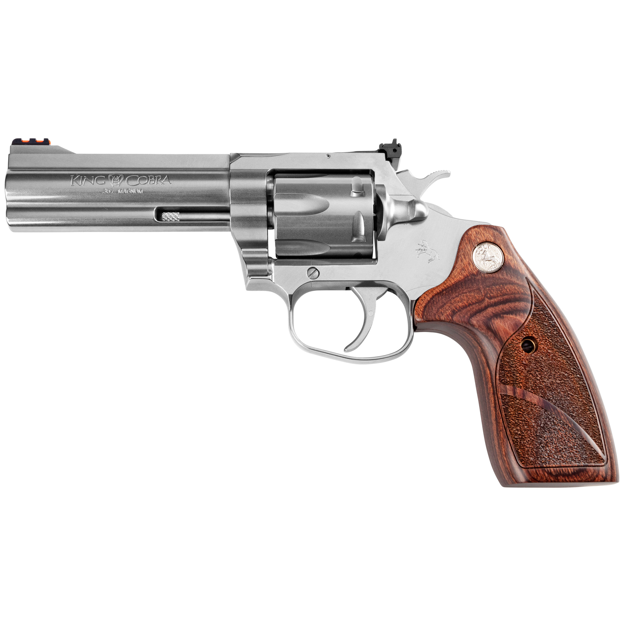 Colt King Cobra Target Revolver 357 Magnum 4.25" Barrel Steel Stainless Finish Altamont Wood Grips 6 RD