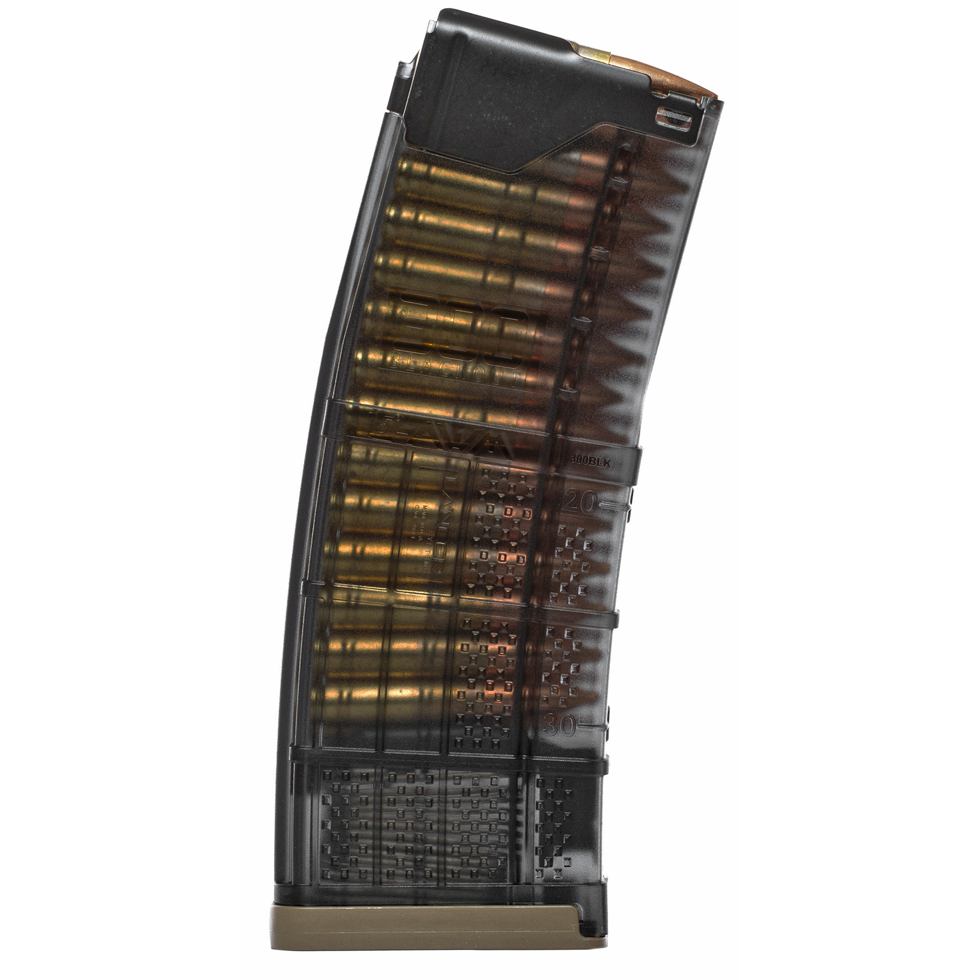 Lancer Systems Magazine L5 Advanced Warfighter 300 Blackout 30 Rounds Fits AR Rifles Polymer Translucent Smoke