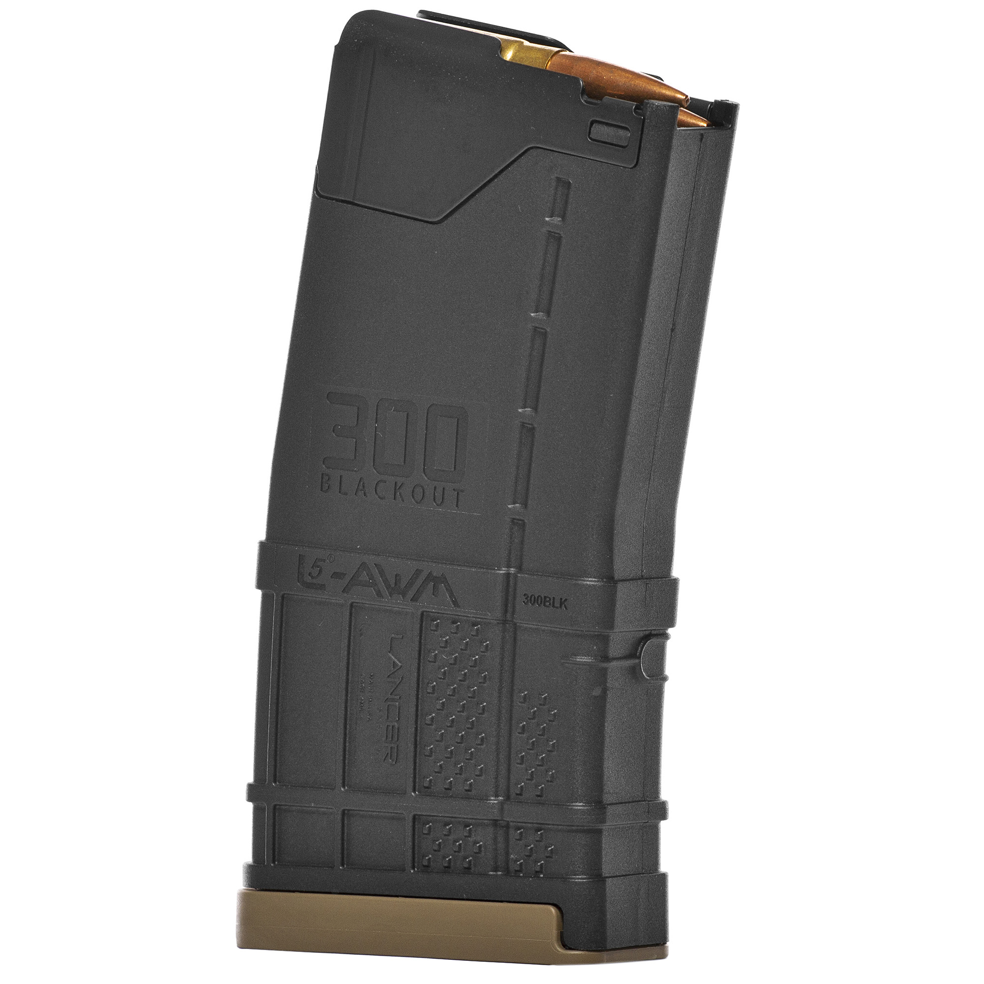 Lancer Systems Magazine L5 Advanced Warfighter 300 Blackout 20 Rounds Fits AR Rifles Polymer Opaque Black