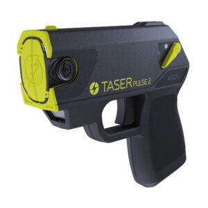TASER PULSE 2 SELF DEFENSE KIT BLACK-YELLOW WITH 2 LIVE CARTRIDGES PRACTICE TARGET SOFT CARRY SLEEVE & HARD CARRY CASE