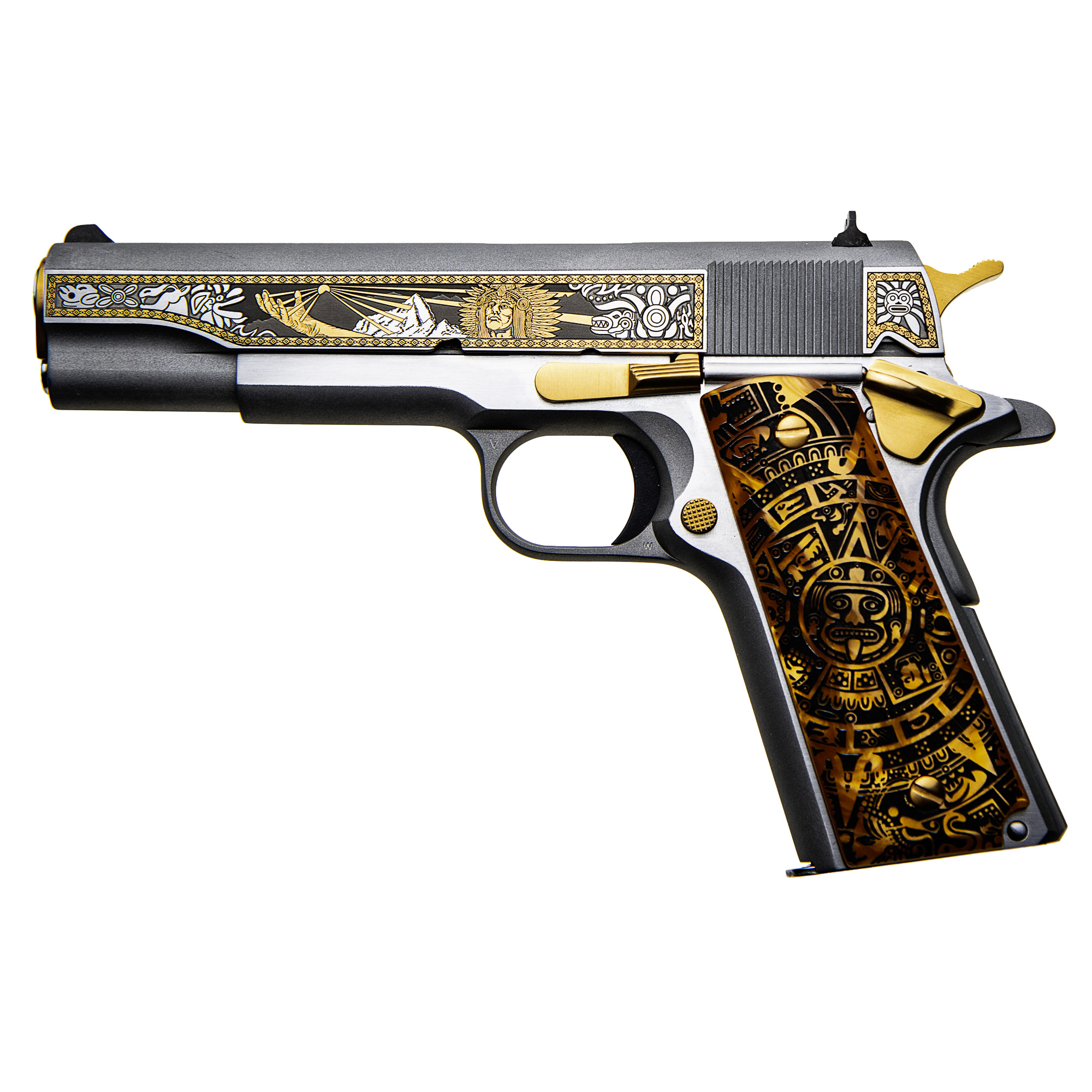 Colt TALO Exclusive 1911 Classic Govt Model Inti Sun God Semi-automatic Metal Frame Pistol Full Size 38 Super 5" Barrel 9 Rounds 1 Magazine