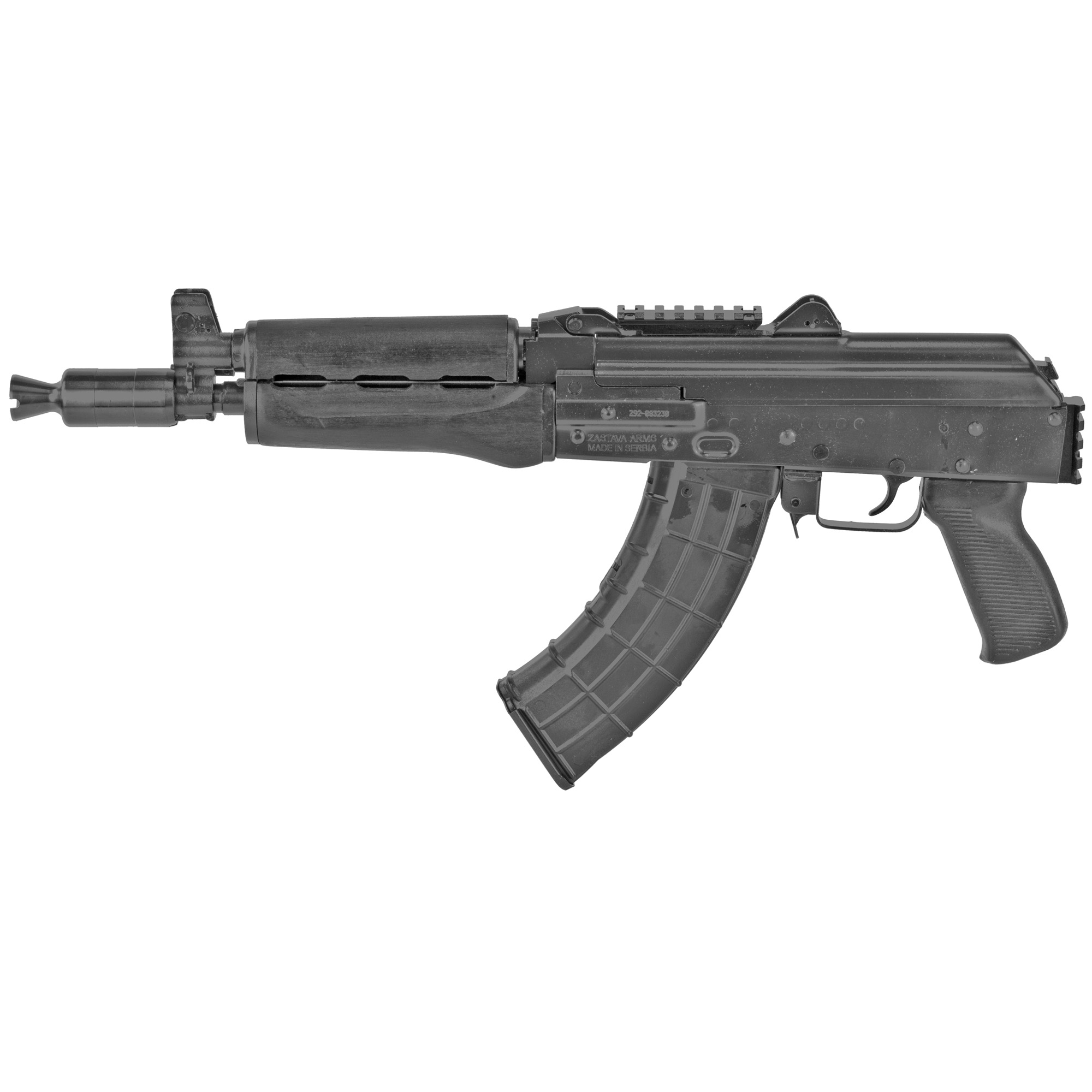 Zastava ZPAP92 Semi-automatic AK Pistol 7.62X39 10" Chrome Lined Barrel Matte Finish Black Polymer Grip Wood Handguard 30 Rounds 1 Magazine