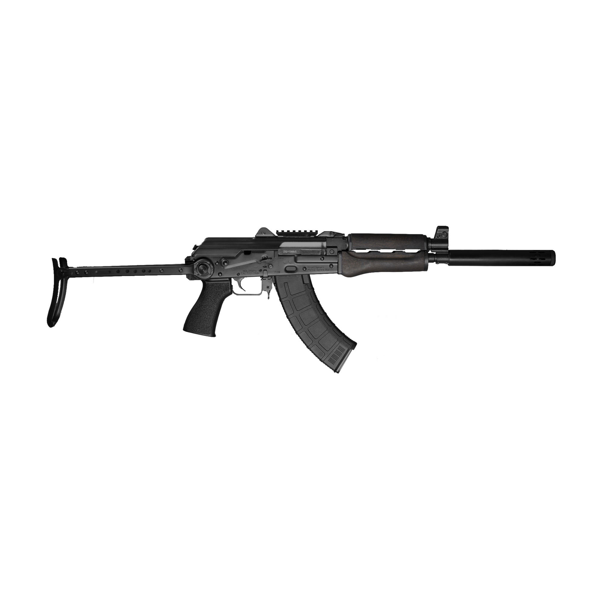 Zastava ZPAP92 Semi-automatic 7.62X39 10" Cold Hammer Forged Chrome Lined Barrel with a Pinned Muzzle Device 16.5" Barrel 30 Rounds 1 Magazine