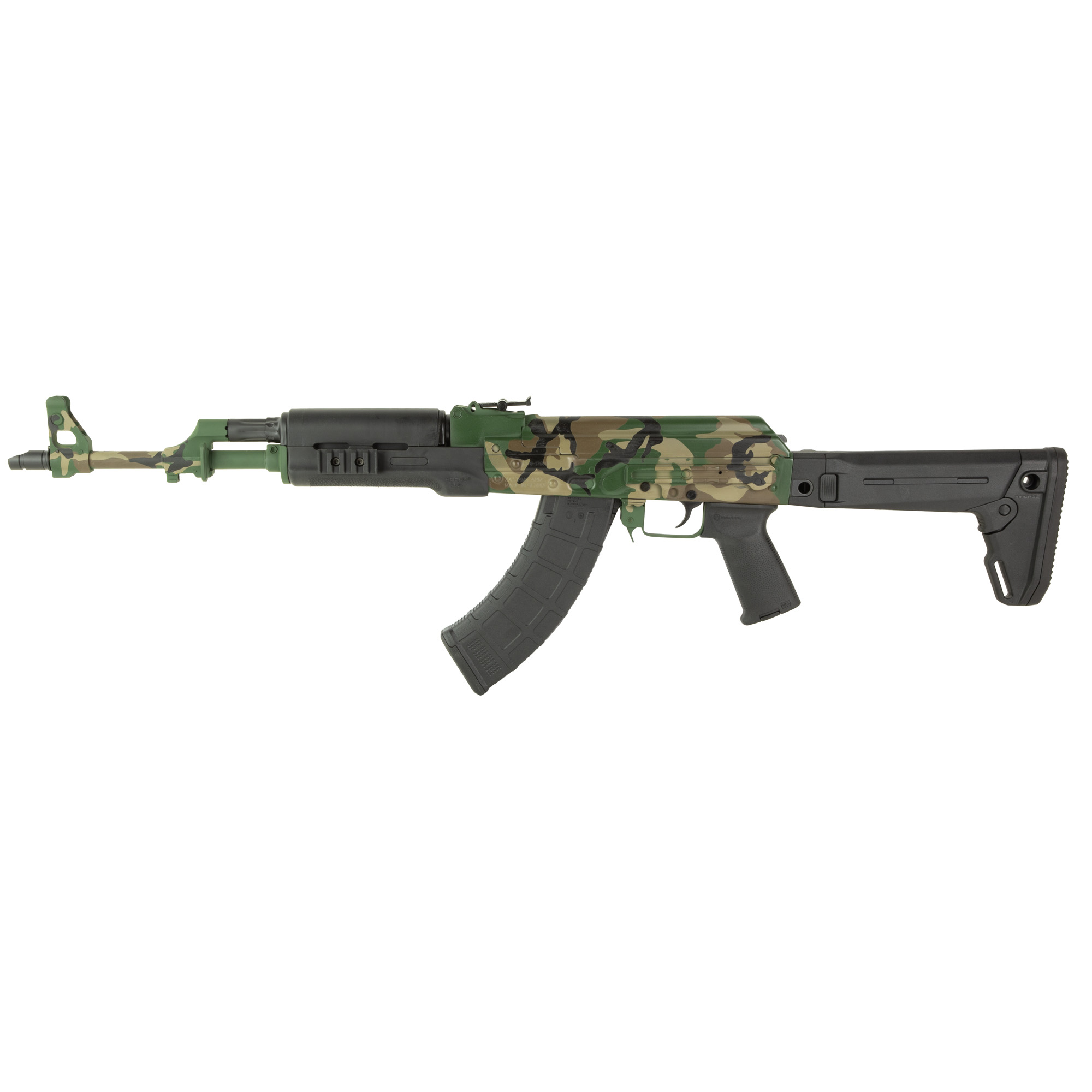 Zastava ZPAPM70 Semi-automatic Rifle AK 7.62X39 16" Chrome Lined Barrel Cerakote Finish M81 Woodland Magpul Zhukov Stock Magpul MOE Grip Hogue Handguard 30 Rounds 1 Magazine